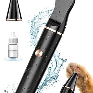 oneisall 2 Speed Cat Clippers with Double Blades, Cordless Small Cat Paw Trimmer, Low Noise for Trimming Dog's Hair Around Paws, Eyes, Ears, Face, Rump-Black