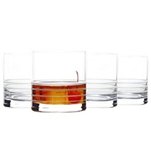 Mikasa Cal Double Old Fashioned Whiskey Glasses, 4 Count (Pack of 1), Clear
