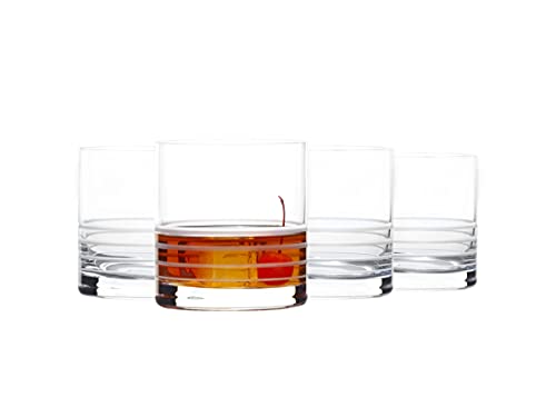 Mikasa Cal Double Old Fashioned Whiskey Glasses, 4 Count (Pack of 1), Clear