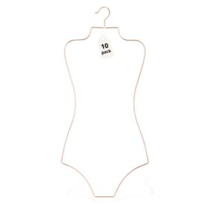 lingerie hangers wire body shape display hangers (rose gold) 10 pack bikini swimsuit hangers