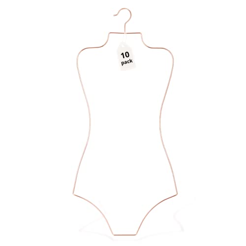 Lingerie Hangers Wire Body Shape Display Hangers (Rose Gold) 10 Pack Bikini Swimsuit Hangers