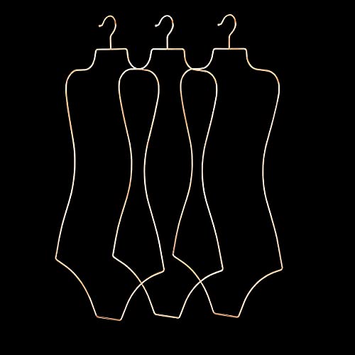 Lingerie Hangers Wire Body Shape Display Hangers (Rose Gold) 10 Pack Bikini Swimsuit Hangers