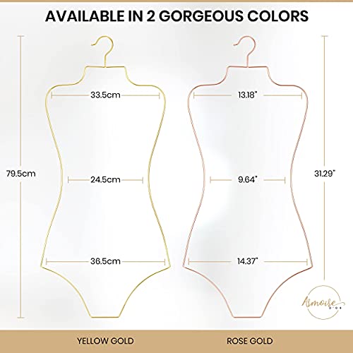 Lingerie Hangers Wire Body Shape Display Hangers (Rose Gold) 10 Pack Bikini Swimsuit Hangers