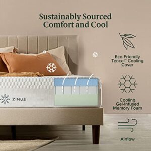 ZINUS 10 Inch Bliss Memory Foam Mattress Sustainable TENCEL Blend Cover / Pressure Relieving / CertiPUR-US Certified / Bed-in-a-Box / All-New / Made in USA, King