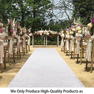 Aisle Runner for Wedding Ceremony White 4FT Wide Sequin Aisle Runner for Weddings Outdoor Indoor Floor Carpet Runner 10FTX4FT White Sequence Aisle Runner for Prom Banquet Theme Party Decorations