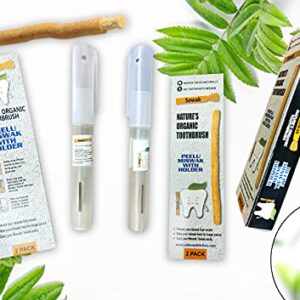 SEWAK Miswak Sticks for Teeth Natural Toothbrush | مسواك | Siwak Organic Wooden Tooth Brush Oral Teeth Whitener with Holder | Vacuum Sealed