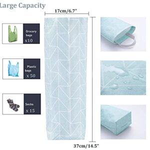 Plastic Bag Holder 4 Pack Grocery Bags Holders, Wall Hanging Large Grocery Bag Storage Dispenser Shopping Bag Carrier Holder Organizer, Folding Recycling Garbage Bag Holder for Trash Bags with 4 Hooks