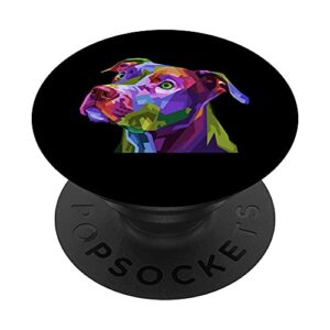 american pitbull terrier pop art portrait for dog owners popsockets swappable popgrip