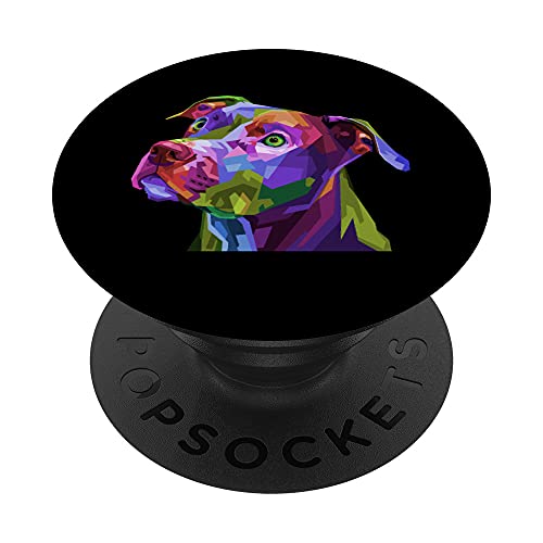 American Pitbull Terrier Pop Art Portrait for Dog Owners PopSockets Swappable PopGrip