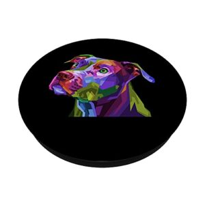 American Pitbull Terrier Pop Art Portrait for Dog Owners PopSockets Swappable PopGrip