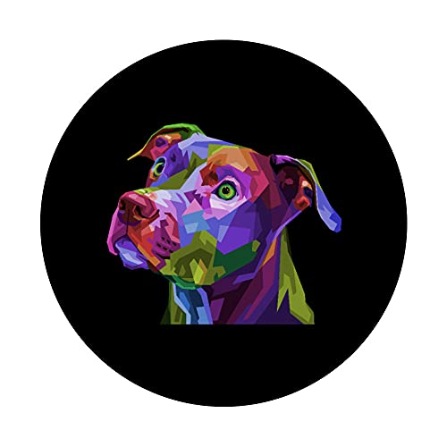 American Pitbull Terrier Pop Art Portrait for Dog Owners PopSockets Swappable PopGrip