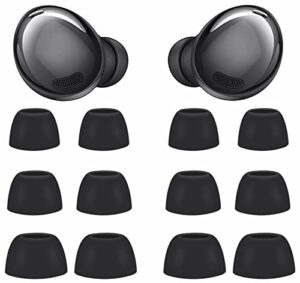 6 pairs replacement galaxy buds pro eartips earbuds, s/m/l 3 size silicone rubber flexible ear tips buds wing tips fit in case compatible with samsung galaxy buds pro - phantom black