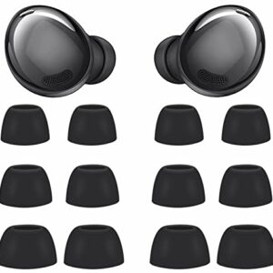 6 Pairs Replacement Galaxy Buds Pro Eartips Earbuds, S/M/L 3 Size Silicone Rubber Flexible Ear Tips Buds Wing Tips Fit in Case Compatible with Samsung Galaxy Buds Pro - Phantom Black