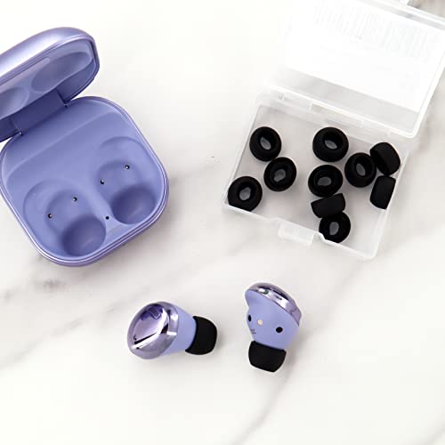 6 Pairs Replacement Galaxy Buds Pro Eartips Earbuds, S/M/L 3 Size Silicone Rubber Flexible Ear Tips Buds Wing Tips Fit in Case Compatible with Samsung Galaxy Buds Pro - Phantom Black
