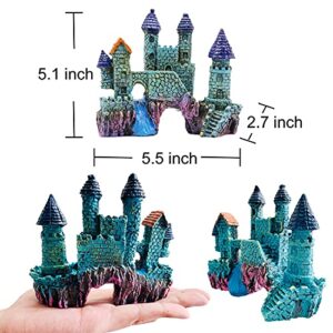 EVIWILL 16 Pieces Aquarium Decorations Coral Castle Fish Tank Decorations Accessories Betta Fish Cave Hideout Barrel Plastic Plants Artificial Starfish Ornament Anemone Multi-colored MJ210420