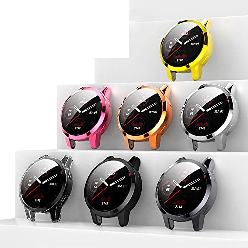 FitTurn Screen Protector Case Compatible with Garmin Venu 2 & Vivoactive 4 Watch TPU Slim Case Cover [Plating Metal Color Frame] [3D Full Coverage] Shell Protective for Venu 2 Watch (3pack-Black)