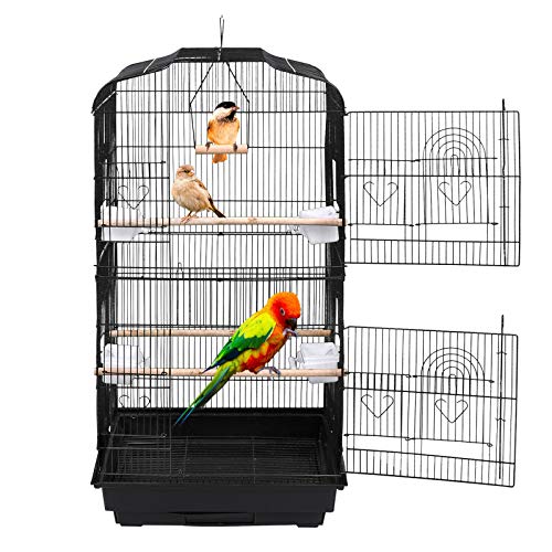 59'' Rolling Bird Cage Parakeet Finch Budgie Conure Lovebird House with Stand