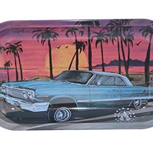 The Realm Of Oz LLC Lowrider Metal Tray Medium Sized Serving Tray 10.7 x 6.3 x1 Metal Serving Tray with Smooth Edges for Home or Travel