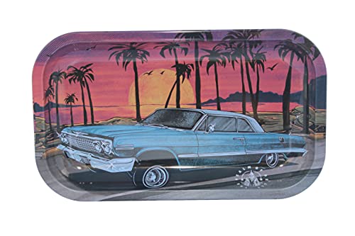 The Realm Of Oz LLC Lowrider Metal Tray Medium Sized Serving Tray 10.7 x 6.3 x1 Metal Serving Tray with Smooth Edges for Home or Travel