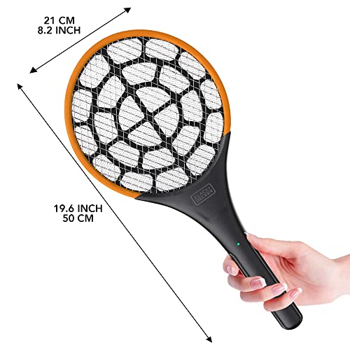 BLACK+DECKER Electric Fly Swatter- Fly Zapper- Tennis Bug Zapper Racket- Battery Powered Zapper- Electric Mosquito Swatter- Handheld Indoor & Outdoor- Non Toxic, Safe for Humans & Pets