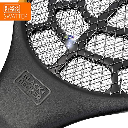 BLACK+DECKER Electric Fly Swatter- Fly Zapper- Tennis Bug Zapper Racket- Battery Powered Zapper- Electric Mosquito Swatter- Handheld Indoor & Outdoor- Non Toxic, Safe for Humans & Pets