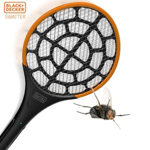 BLACK+DECKER Electric Fly Swatter- Fly Zapper- Tennis Bug Zapper Racket- Battery Powered Zapper- Electric Mosquito Swatter- Handheld Indoor & Outdoor- Non Toxic, Safe for Humans & Pets