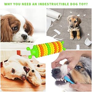 TIANHAO Dog Toys for Aggressive Chewers, Natural Rubber Indestructible Teeth Cleaning Dog Chew Toys for Small Medium Large Dogs, Outdoor Entertainment Interactive Puppy Chew Toys for Training, Green