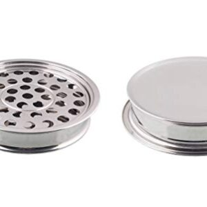 Communion Ware 2 Holy Wine Serving Trays with A Cover - Stainless Steel (Silver/Mirror)