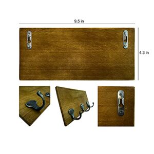 MayAvenue Home Wall Decorative This is Us Our Life Our Story Our Home Rustic Key Leash Hanger with 3 Metal Hooks, Wall Mount Wooden Key Holder Decor for New House Housewarming Gifts - 10x4.8 Inches