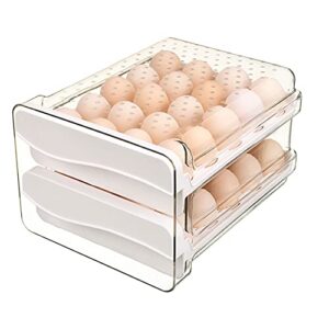 keleju egg storage box 40 grid ,large capacity double drawer,household fresh-keeping egg shelf tray,storage box for kitchen counter and refrigerator,transparent and visible