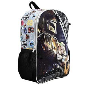 Star Wars' The Mandalorian Baby Yoda Backpack and Shaped Lunch 5 piece Value Set