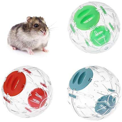 gutongyuan 5.5 Inch Transparent Hamster Ball Running Hamster Exercise Ball,Hamster Wheel Plastic Cute Exercise Mini Ball for Dwarf Hamsters to Relieves Boredom and Increases Activity (Green)