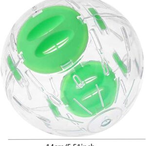 gutongyuan 5.5 Inch Transparent Hamster Ball Running Hamster Exercise Ball,Hamster Wheel Plastic Cute Exercise Mini Ball for Dwarf Hamsters to Relieves Boredom and Increases Activity (Green)