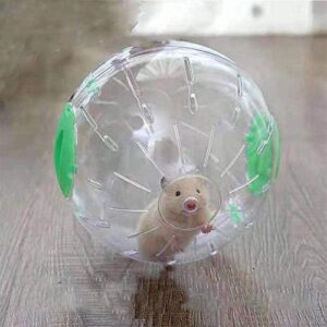 gutongyuan 5.5 Inch Transparent Hamster Ball Running Hamster Exercise Ball,Hamster Wheel Plastic Cute Exercise Mini Ball for Dwarf Hamsters to Relieves Boredom and Increases Activity (Green)