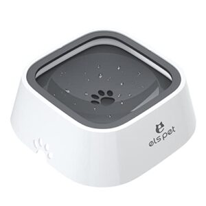 els pet dog bowl no spill, pet water bowl no drip slow water feeder cat bowl, pet water dispenser 35oz/1l travel water bowl for dogs, cats