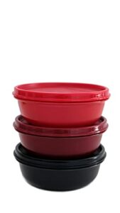 tupperware airtight leakproof storage container (set of 3, 300 ml) cherry, ruby, black, 11155467