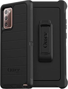 otterbox defender screenless series rugged case & belt clip holster for galaxy note 20 5g (only not for the ultra models) retail packaging - black - with microbial defense