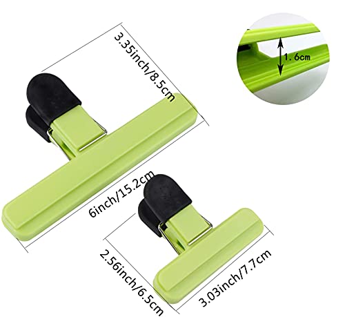 KZXXZH Chip Bag Clips, Heavy Duty Air Tight Seal Grip, Plastic Food Storage Clip for Opened Snack Packet in Kitchen/Home/Office (3 Colours, 9 Pack)