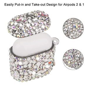 Luxurious Rhinestone AirPods Case, Protective Bling Diamonds AirPod Charging Protective Case Cover for Apple I10/I12 TWS (Art Silver)