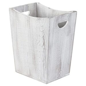 sehertiwy wood trash can, farmhouse wastebasket bin for bathroom, office, bedroom, living room, small square rustic garbage container.