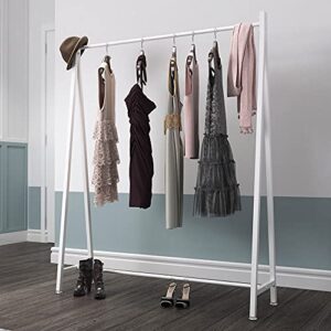 dr.iron white metal clothes rack garment rack,modern clothing rack free standing hanging rack for boutique retail, clothes store,laundry room(47’’l)