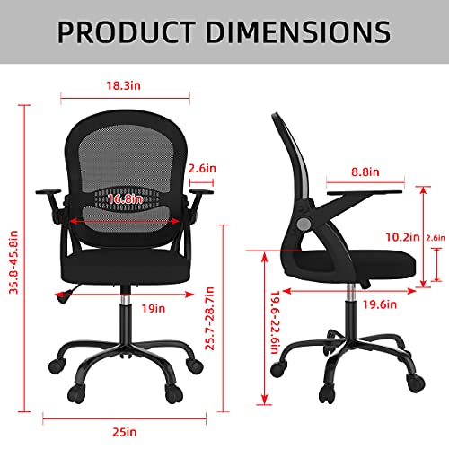 Sytas Ergonomic Mesh Office Chair, Mesh Desk Chair Lumbar Support, Computer Chair Adjustable Lumbar Support