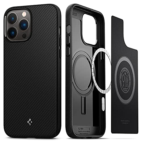 Spigen Mag Armor (MagFit) Compatible with MagSafe Designed for iPhone 13 Pro Max Case (2020) - Matte Black