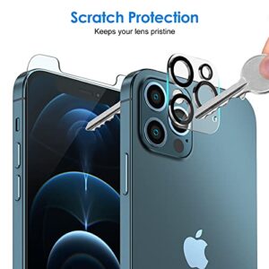 JETech Screen Protector for iPhone 12 Pro 6.1-Inch with Camera Lens Protector (Not for iPhone 12), Tempered Glass Film, 2-Pack Each