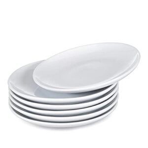 iboodi cream white porcelain dessert plates for restaurant and kitchen set of 6 (6.5 inches)