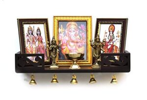 decorden wooden wall mount temple for home,wooden home temple/wall shelf/pooja mandir/pooja stand/wooden mandir/devghar/devara/pooja shelf/small temple for office/house temple (black)
