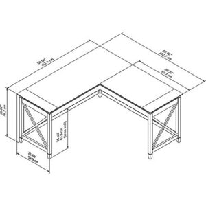 Scranton & Co Furniture Key West 60W L Shaped Desk in Pure White Oak