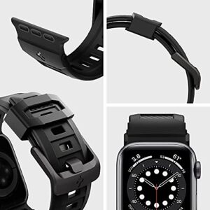 Spigen Rugged Band Designed for Apple Watch Band for Apple Watch Ultra (49mm), Series 8/7 (45mm), Series SE2/6/SE/5/4 (44mm) and Series 3/2/1 (42mm) - Matte Black