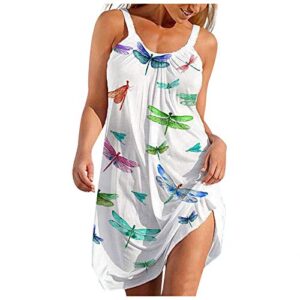 vedolay dresses for womens sexy summer, womens summer print color block sleeveless dress a-line mini mini sundress