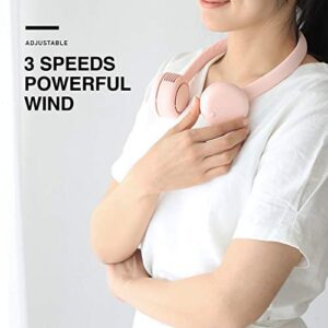 Dansoon Bladeless Neckband Rechargeable Portable Fan (Cream White)